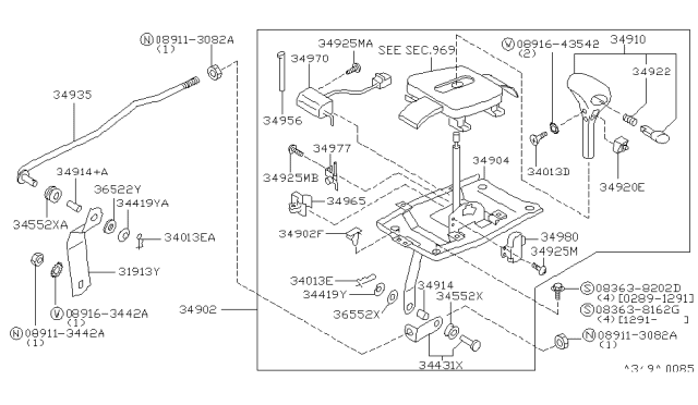 1995 Nissan 300ZX  Washer-Plain Diagram for 3655268200