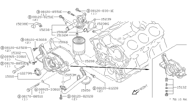 1993 Nissan 300ZX Seal-O Ring Diagram for 15053F6500
