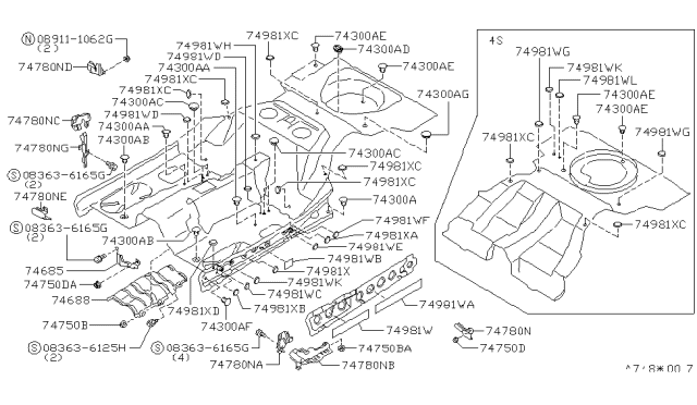 1993 Nissan 300ZX  Screw-Machine Diagram for 083636125H