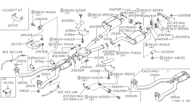 1993 Nissan 300ZX  Screw Hex Diagram for 081206202F