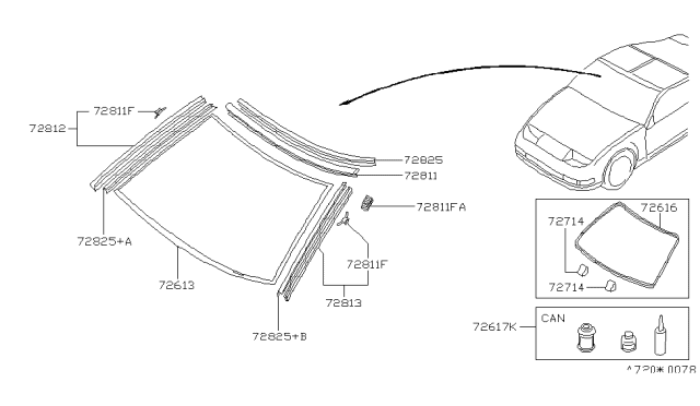 1991 Nissan 300ZX Clip Diagram for 7385630P10