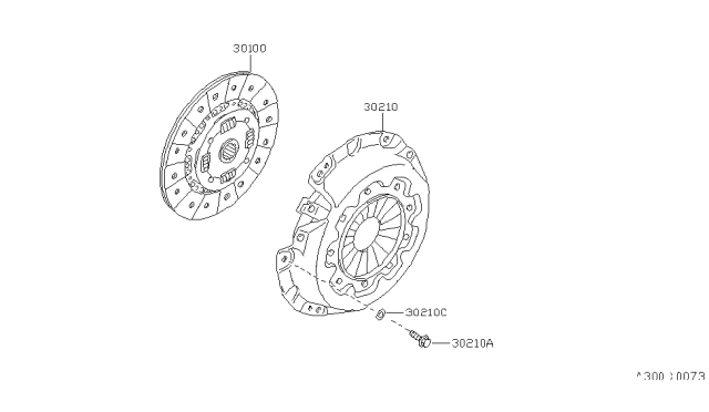 1990 Nissan 300ZX Cover Clutch Diagram for 3021040P00