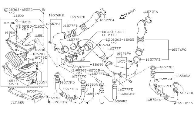1995 Nissan 300ZX Mounting-Rubber Diagram for 1655777A10