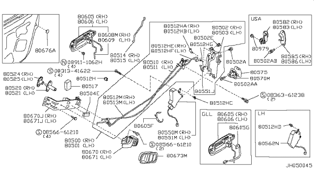 1992 Nissan 300ZX  Nut-Hex Diagram for 089111062H