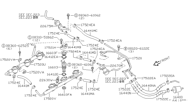 1996 Nissan 300ZX  Damper Assy-Fuel Diagram for 2267510Y00