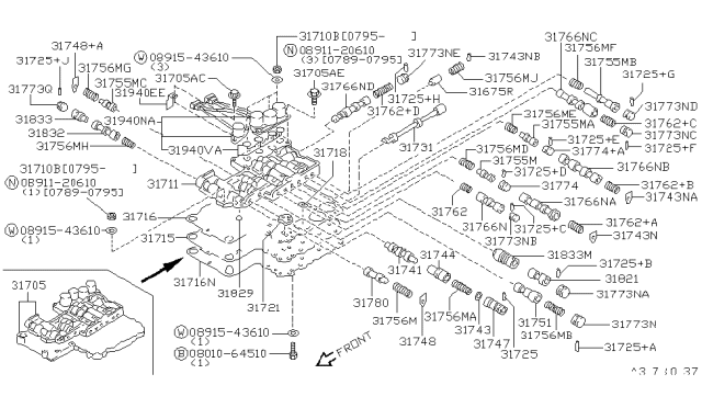 1995 Nissan 300ZX Nut Diagram for 0122500751