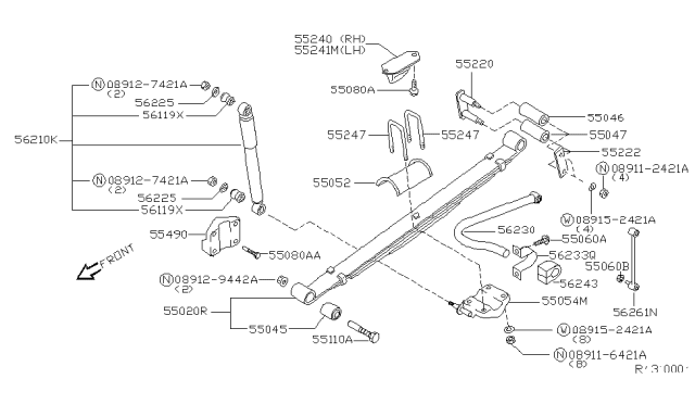 2000 Nissan Xterra  ABSORBER Kit-Shock, Rear Diagram for 562007Z225
