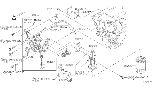 2003 Nissan Xterra  Seal-Oil, Crankshaft Front Diagram for 13510V7201