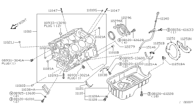 2004 Nissan Xterra  Oil Seal-Crank Diagram for 122792B501