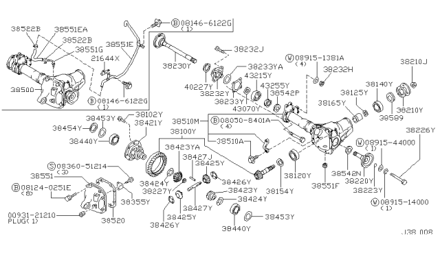 2002 Nissan Xterra  Seal Grease Side Shaft Diagram for 4022731G00