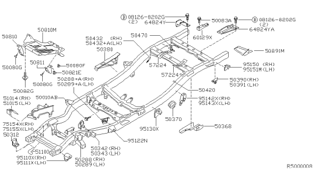 2001 Nissan Xterra  Bolt Diagram for 0112500931
