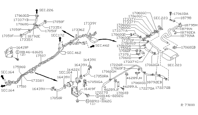 2000 Nissan Xterra  Clamp Diagram for 0155201231