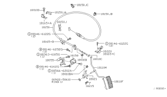 2001 Nissan Xterra  Clip Diagram for 182258B410
