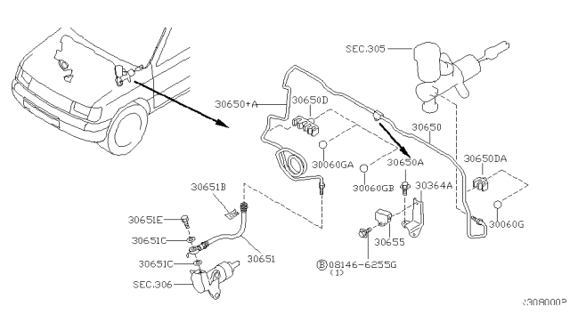 2003 Nissan Xterra  Clip Tube Brake Diagram for 462890C010