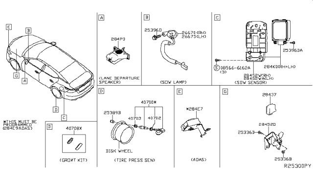2016 Nissan Sentra Screw Diagram for 284494AF2A