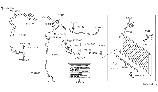 2013 Nissan Sentra  Condenser & Liquid Tank Assy Diagram for 921003SH0A