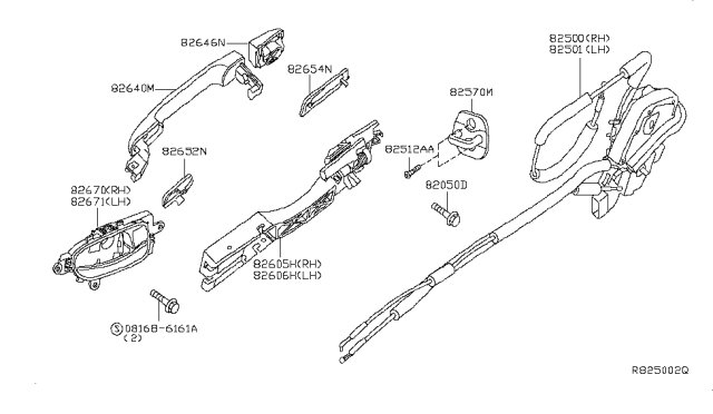 2013 Nissan Sentra  Rear Left Driver Door Lock Actuator Diagram for 825013SG0A