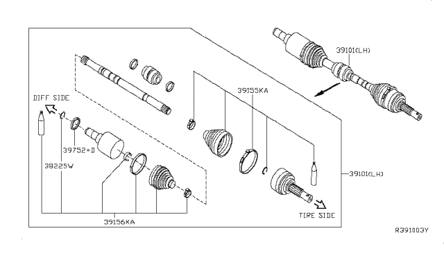 2016 Nissan Sentra Shield-Dust Diagram for 39752ET02B