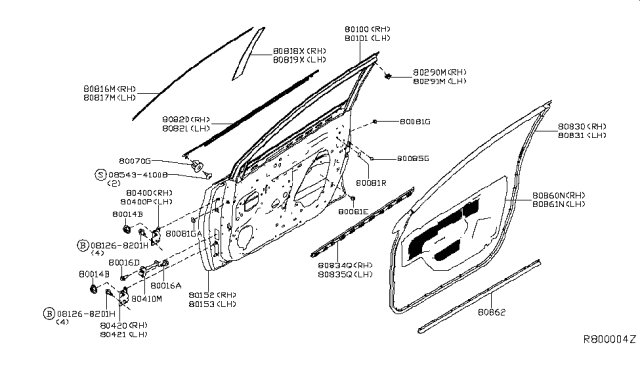 2015 Nissan Sentra Clip Diagram for 80897AM80A