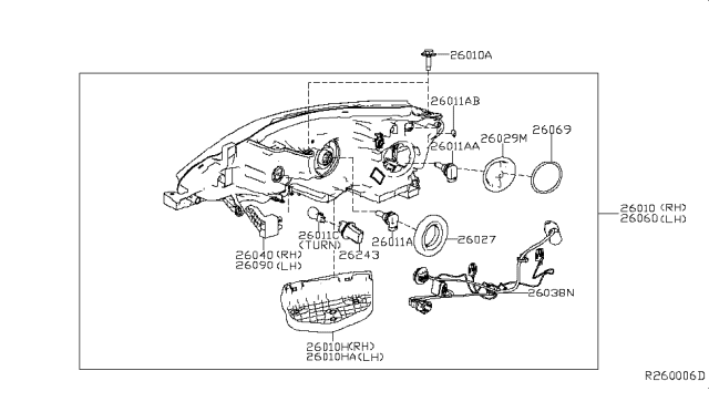 2019 Nissan Sentra  Bulb Diagram for 2626189963