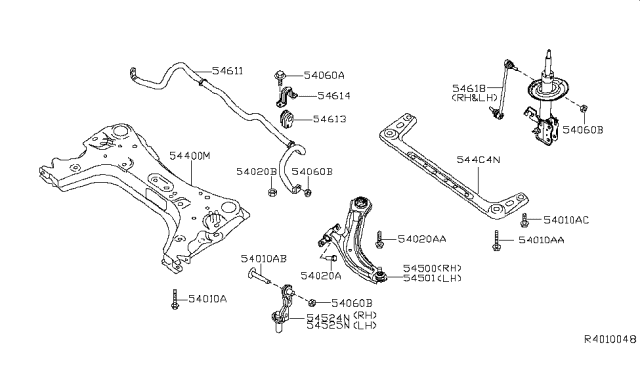 2016 Nissan Sentra  Member Complete-Front Suspension Diagram for 544004AT0A