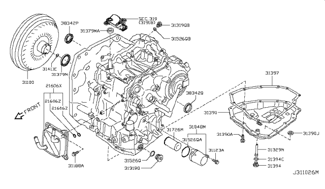 2017 Nissan Sentra Seal-O-Ring Diagram for 315263XX0E