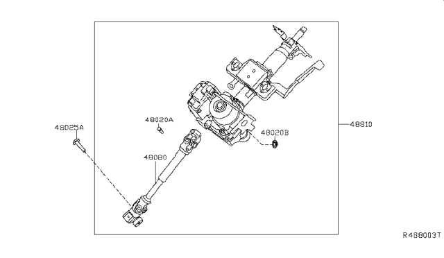 2018 Nissan Sentra Joint Assy-Steering Column, Lower Diagram for 480803DN1A