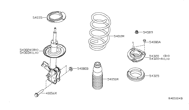 2017 Nissan Sentra  INSULATOR Assembly-STRUT Mounting Diagram for 543213SH0C