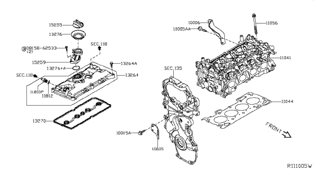 2019 Nissan Sentra Slinger-Engine Diagram for 100061VA0A