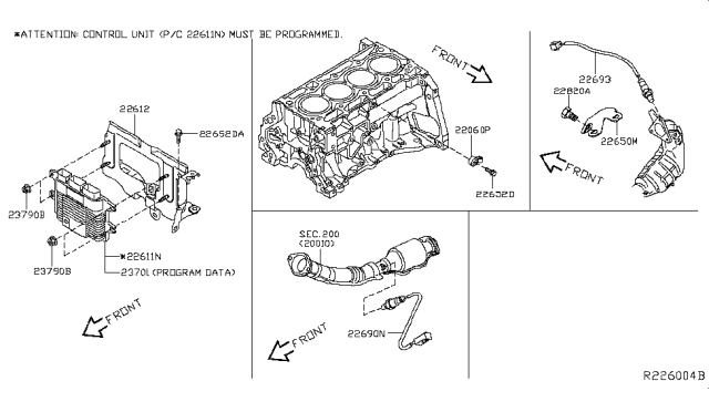 2015 Nissan Sentra  Blank Engine Control Module Diagram for 237033SA2A