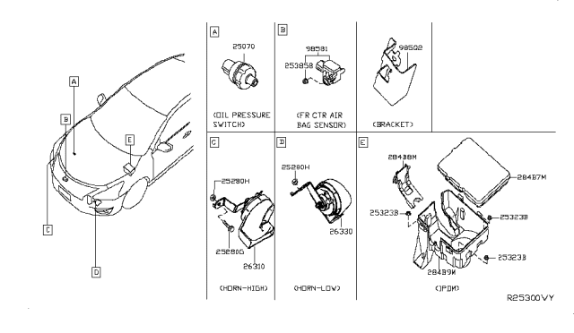 2017 Nissan Sentra  Horn Assy-Electric Low Diagram for 256204AF0A