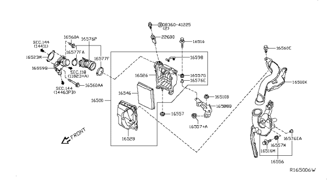 2019 Nissan Sentra  Duct-Air Diagram for 165543RC2B