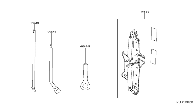 2014 Nissan Sentra  Jack Complete Diagram for 995503SG0B
