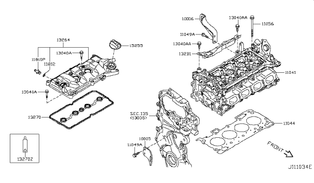 2017 Nissan Sentra Bolt Diagram for 13224EN20B