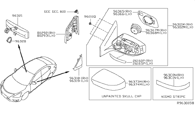 2019 Nissan Sentra Lamp Assembly-Side Turn Signal, LH Diagram for 261653TH2A