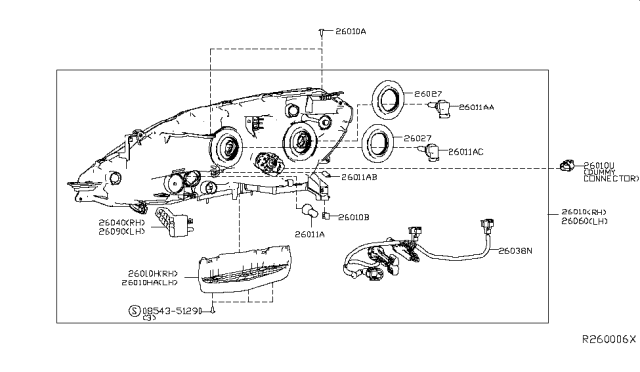 2017 Nissan Sentra  Nut Diagram for 26394AR010