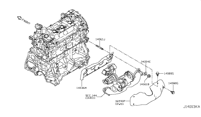 2016 Nissan Sentra Yoke-Manifold Diagram for 14037BV80B