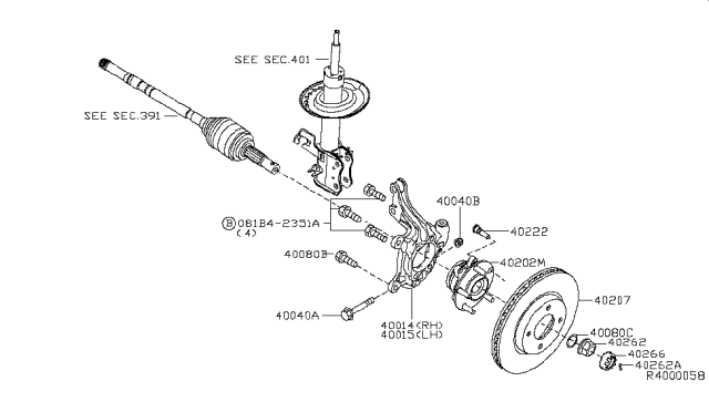 2016 Nissan Sentra  Rotor Disc Brake Front Diagram for 402063SG0E