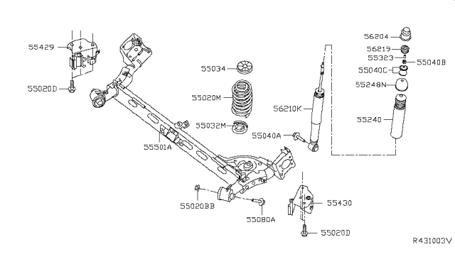 2016 Nissan Sentra  Nut Diagram for 01223N0011