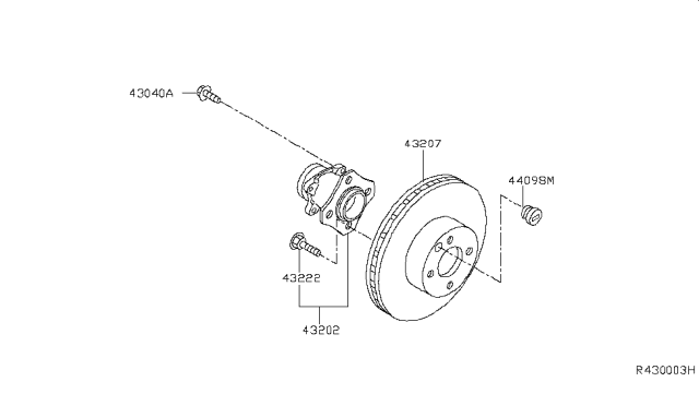 2014 Nissan Sentra  Rotor-Disc Brake, Rear Axle Diagram for 432063SC0A