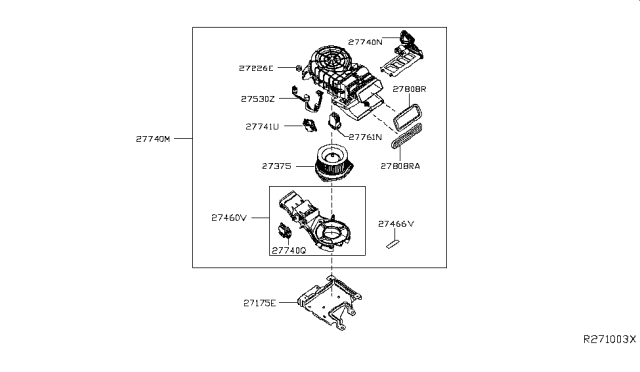 2018 Nissan Pathfinder  Harness-Sub Diagram for 272063KA0A
