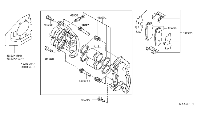 2018 Nissan Pathfinder  Bolt-Pin Diagram for 411363JA0A