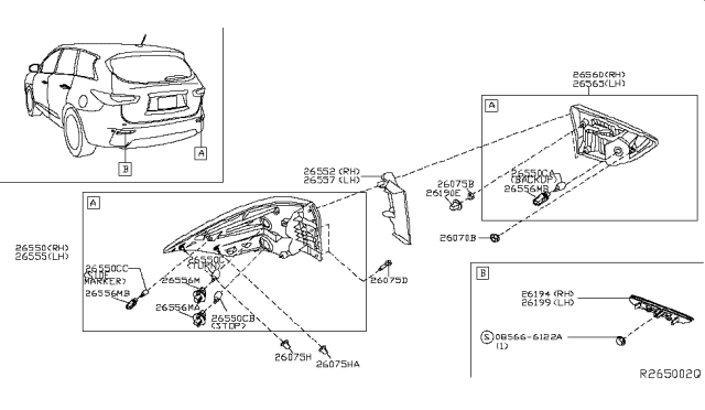 2014 Nissan Pathfinder  Bulb Diagram for 267177Z000