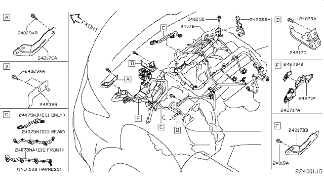 2019 Nissan Pathfinder  Protector-Harness Diagram for 242713TA0A