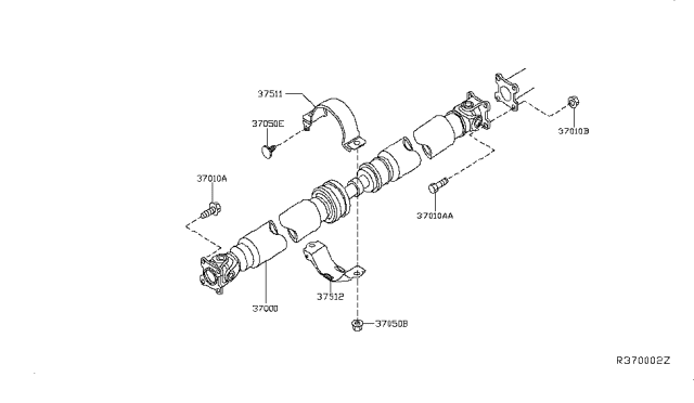 2018 Nissan Pathfinder Bracket-Center Bearing Diagram for 3751170T00