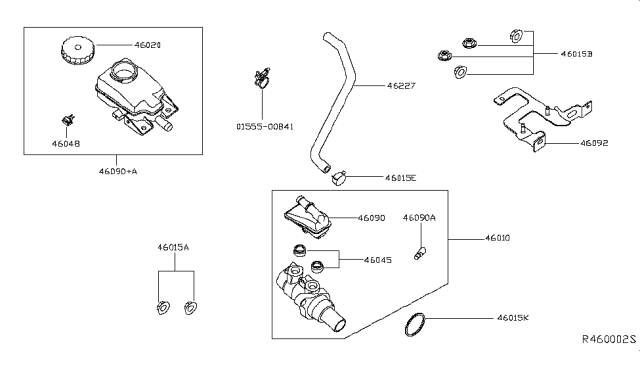 2017 Nissan Pathfinder  Bolt Reservoir Diagram for 460373JA0A
