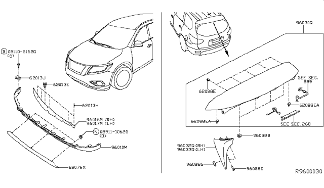 2018 Nissan Pathfinder Clip (Yellow) Diagram for 015530196U