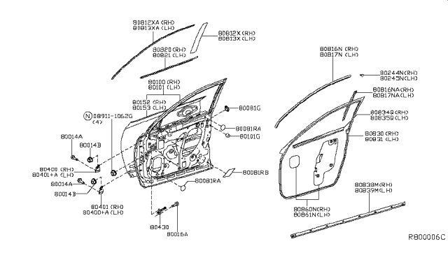 2014 Nissan Pathfinder  Door Front LH Diagram for 801013KA0A