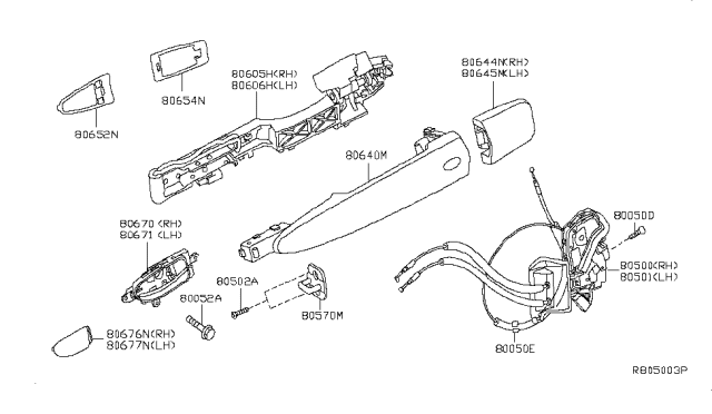 2015 Nissan Pathfinder  Front Door Lock Actuator Motor, Left Diagram for 805013KA0A