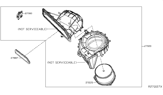 2019 Nissan Pathfinder  Blower Assy-Front Diagram for 272003KA4A